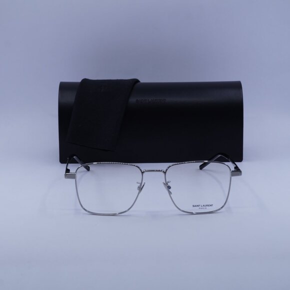 Saint Laurent SL528 005 Square Eyeglasses 54mm – Silver - Picture 3 of 10